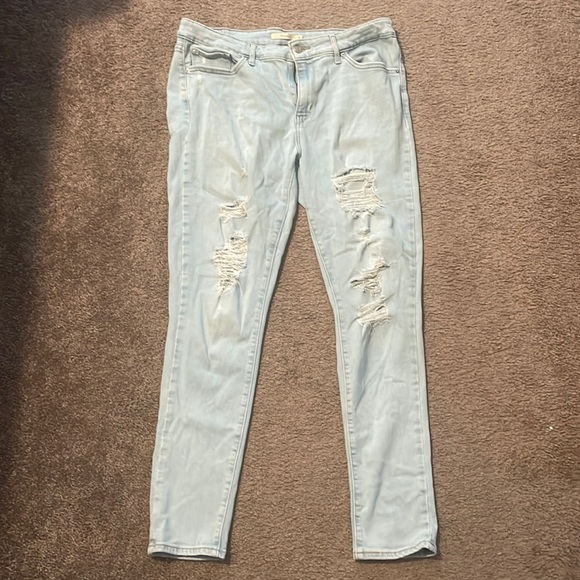 Light Wash Pre-distressed Jeans - Picture 1 of 3